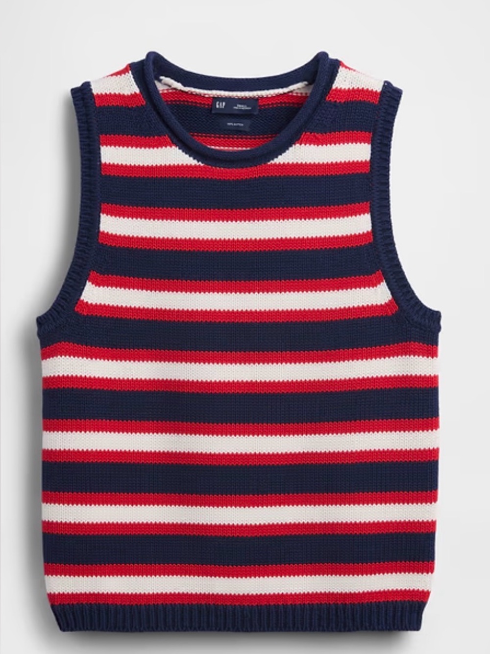 GAP Striped Knit Tank Top in Navy, Red & White